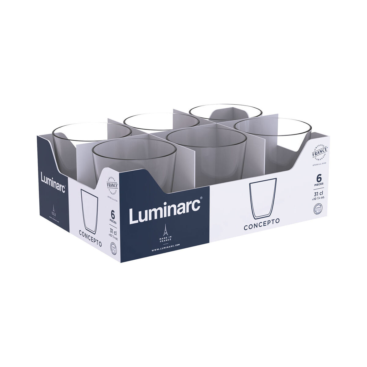 Glas Luminarc Concepto Transparant Glas 310 ml (24 Stuks)